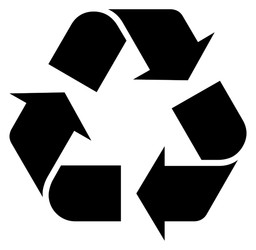 Recycling logo, black icon version, on a transparent background