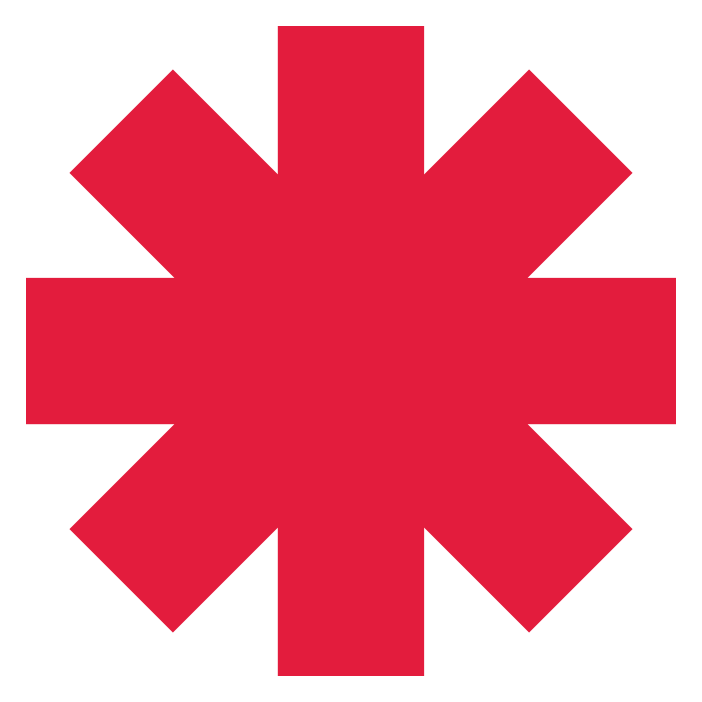 Red Hot Chili Peppers logo on a transparent background