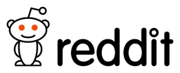 Reddit logo, black wordmark version, on a transparent background
