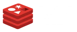 Redis logo, wordmark version, on a transparent background