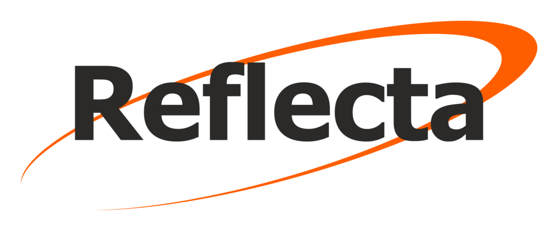 Reflecta logo on a transparent background