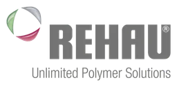 Logo de Rehau, versión monocromo, sobre fondo transparente