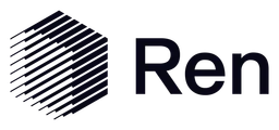 Ren logo, black version, on a transparent background