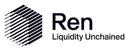 Ren logo, black wordmark version, on a transparent background