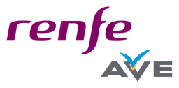 Renfe logo, horizontal version, on a transparent background