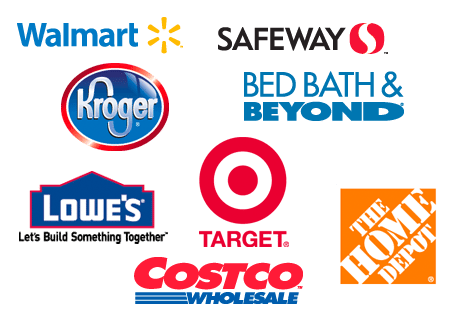 Retailer logo on a transparent background