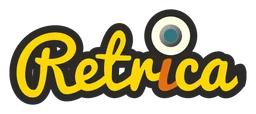 Retrica logo, horizontal version, on a transparent background