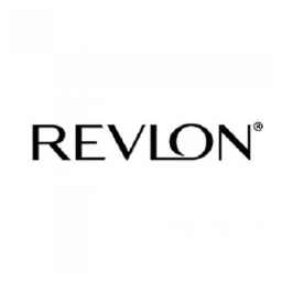 Revlon logo, white wordmark version, on a transparent background