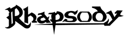 Rhapsody logo, black wordmark version, on a transparent background