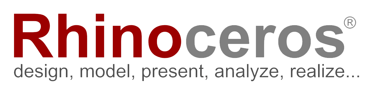 Rhinoceros 3d logo on a transparent background