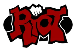 Riot Games logo, horizontal version, on a transparent background