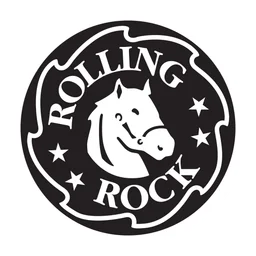Rolling Rock logo, monochrome icon version, on a transparent background