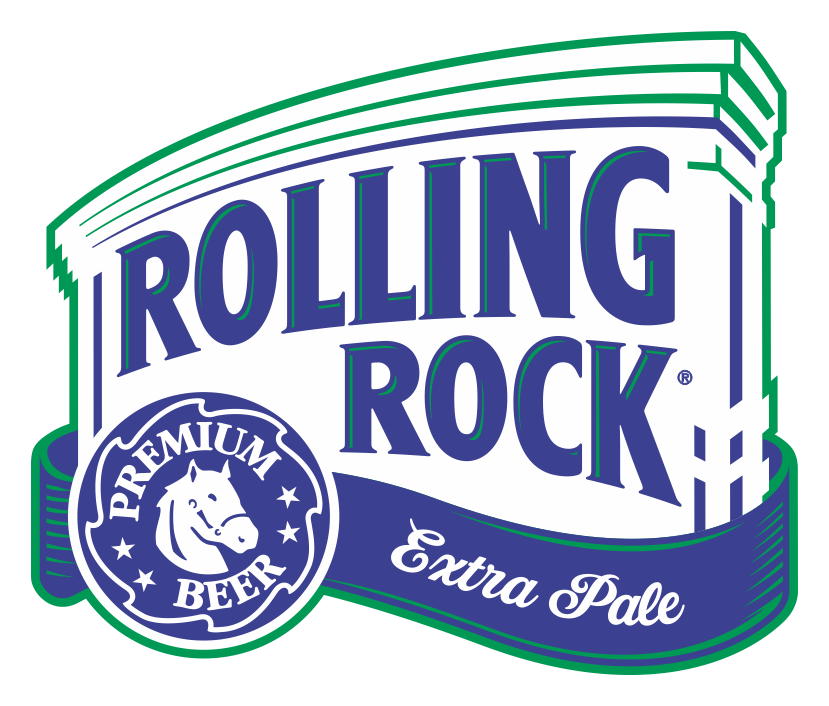 Rolling Rock logo on a transparent background