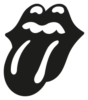 Rolling Stones logo, black icon version, on a transparent background
