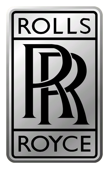 Logo de Rolls Royce Motors, versión monocromo, sobre fondo transparente