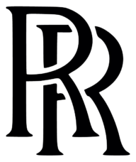 Rolls Royce RR logo, black icon version, on a transparent background