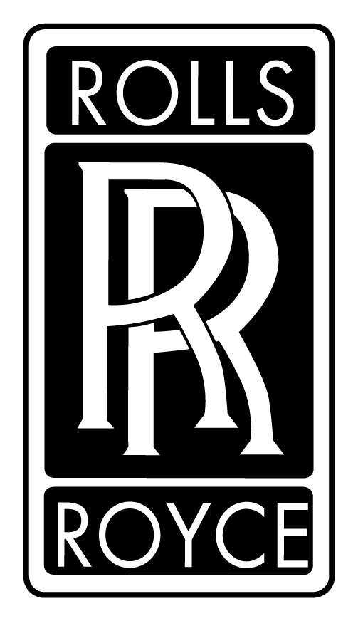 Rolls Royce RR logo, black version, on a transparent background