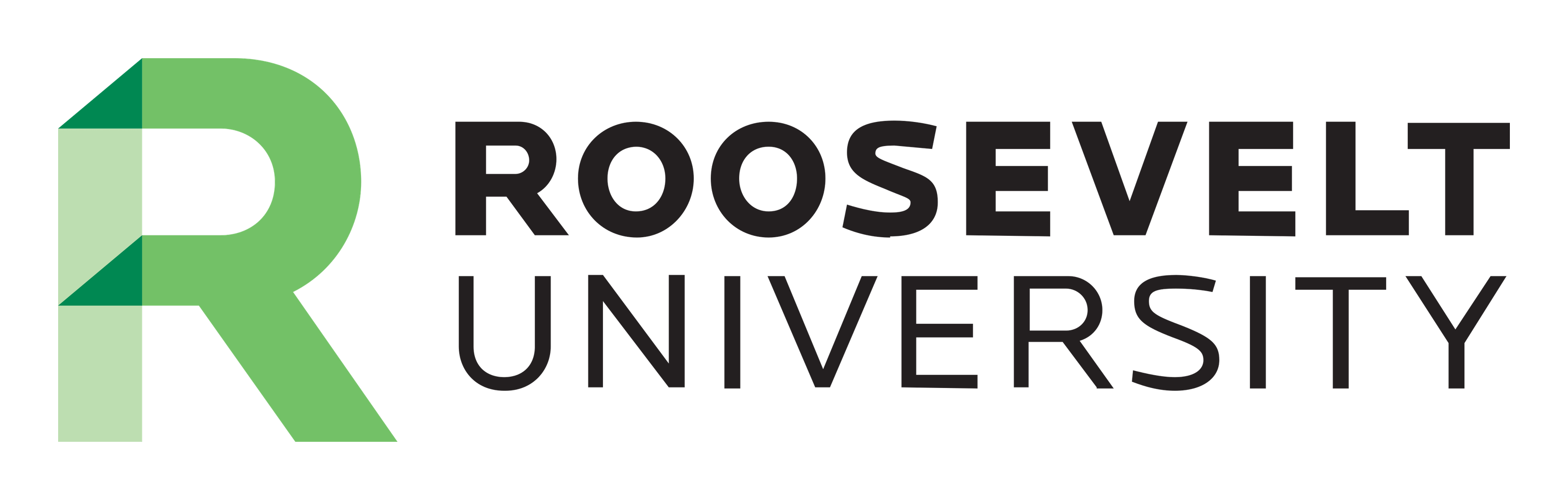 Roosevelt University logo on a transparent background