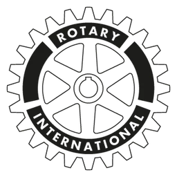 Logo de Rotary International, versión icono negro, sobre fondo transparente
