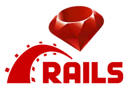 Ruby on Rails logo, horizontal version, on a transparent background