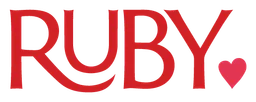 Ruby logo, wordmark version, on a transparent background