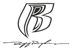 Ruff Ryders logo, monochrome version, on a transparent background