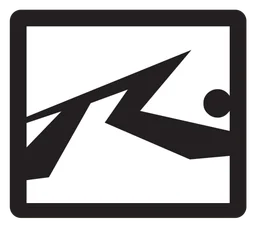 Rusty logo, monochrome icon version, on a transparent background