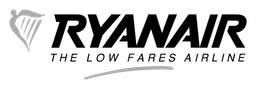 Ryanair logo, black wordmark version, on a transparent background