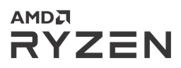 Ryzen logo, black wordmark version, on a transparent background