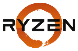 Ryzen logo, horizontal version, on a transparent background