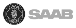 Saab logo, monochrome wordmark version, on a transparent background