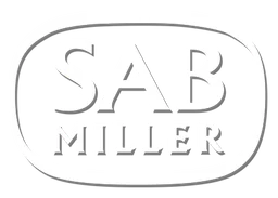 Sabmiller logo, white version, on a transparent background
