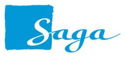 Saga logo, horizontal version, on a transparent background