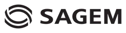 Sagemcom logo, black wordmark version, on a transparent background