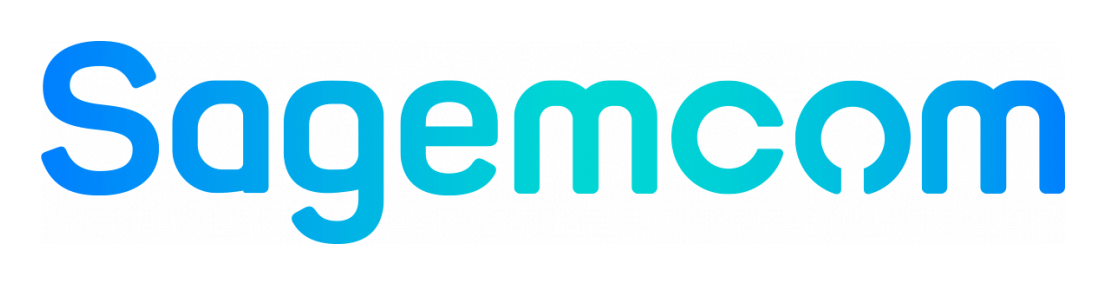 Sagemcom logo on a transparent background