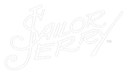 Sailor Jerry logo, white version, on a transparent background