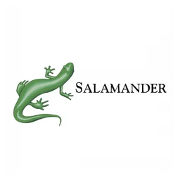 Salamander logo, white icon version, on a transparent background