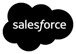 Salesforce logo, black version, on a transparent background