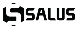 Salus logo, black wordmark version, on a transparent background