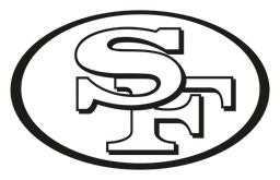 San Francisco 49ers logo, black version, on a transparent background