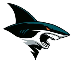 San Jose Sharks logo, black icon version, on a transparent background