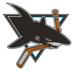 San Jose Sharks logo, monochrome icon version, on a transparent background