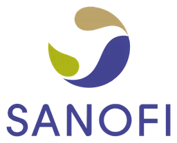 Sanofi Aventis logo, horizontal version, on a transparent background