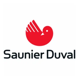 Saunier Duval logo, white icon version, on a transparent background