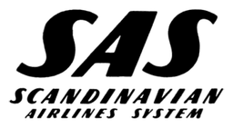 Logo da Scandinavian Airlines, versão preto, em fundo transparente