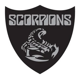 Scorpions logo, monochrome icon version, on a transparent background