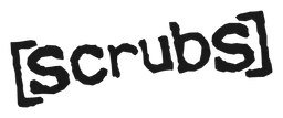 Scrubs logo, black wordmark version, on a transparent background