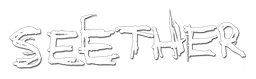 Seether logo, white wordmark version, on a transparent background