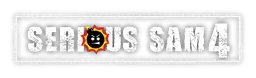Serious Sam logo, monochrome wordmark version, on a transparent background