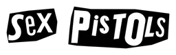 Sex Pistols logo, monochrome wordmark version, on a transparent background